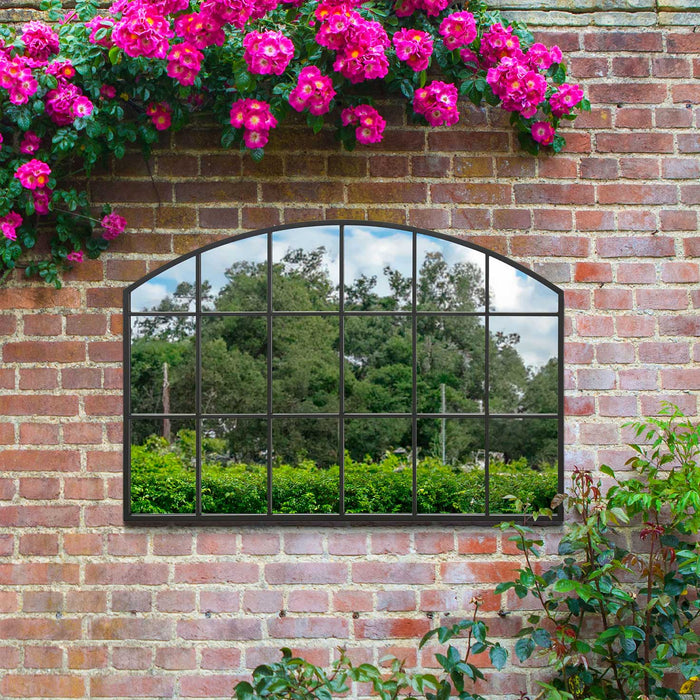 WVH® | The Arch Wide Grid | Metal Frame Garden Leaner and Wall-Mountable Mirrors