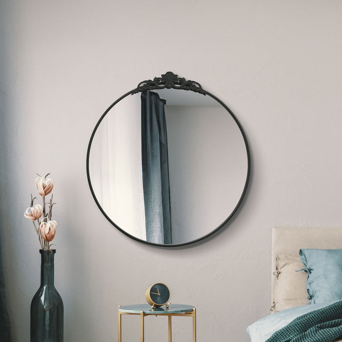 WVH® | The Ornate Round | Embellished Metal Frame Wall-Mountable Mirrors