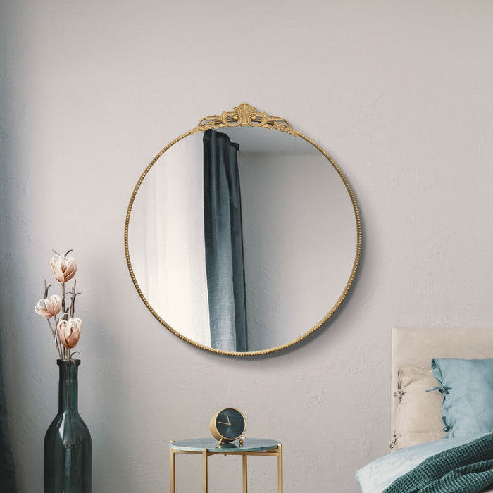 WVH® | The Ornate Round | Embellished Metal Frame Wall-Mountable Mirrors