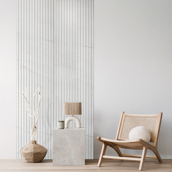 Acupanel® Marble White Acoustic Slat Wall Panels