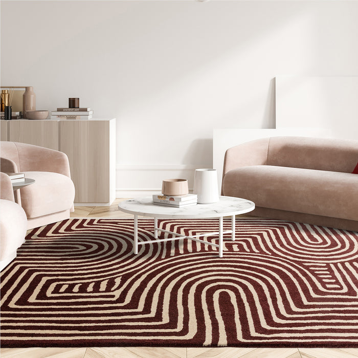 Cubi Plum Curve Luxury Rug | WVH®