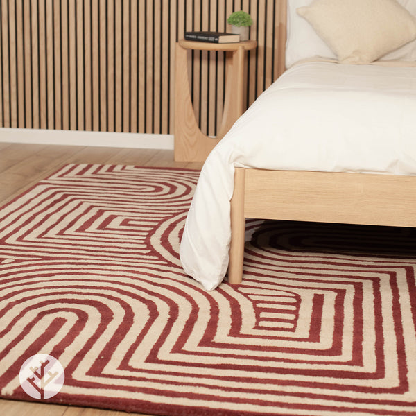 Cubi Plum Curve Luxury Rug