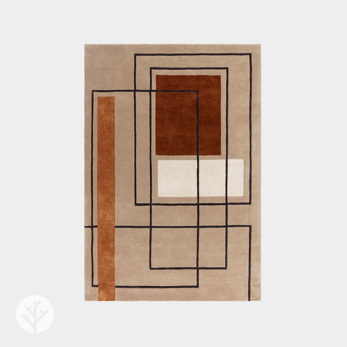 Cubi Terracotta Outline Luxury Rug | WVH®