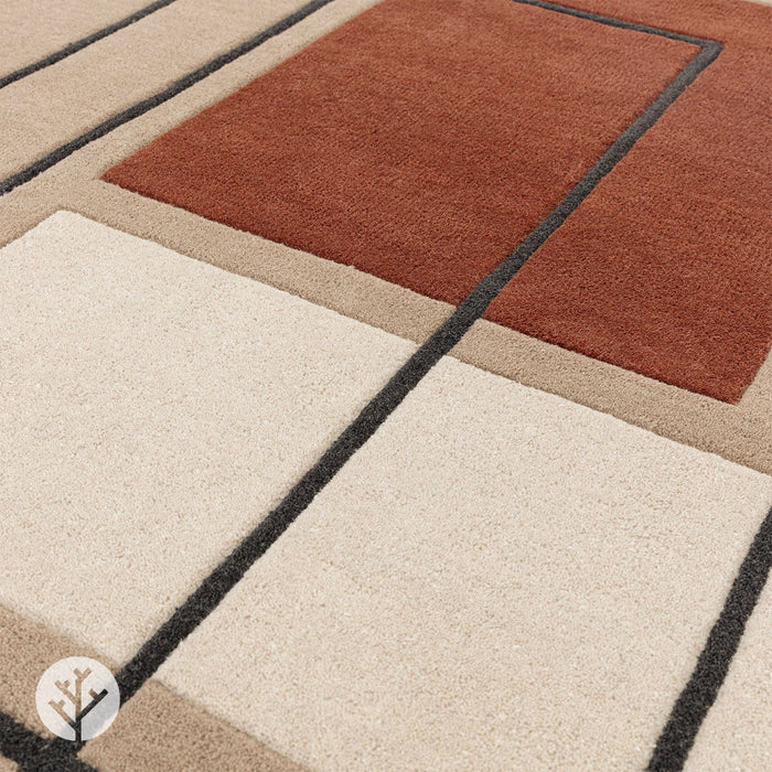 Cubi Terracotta Outline Luxury Rug | WVH®