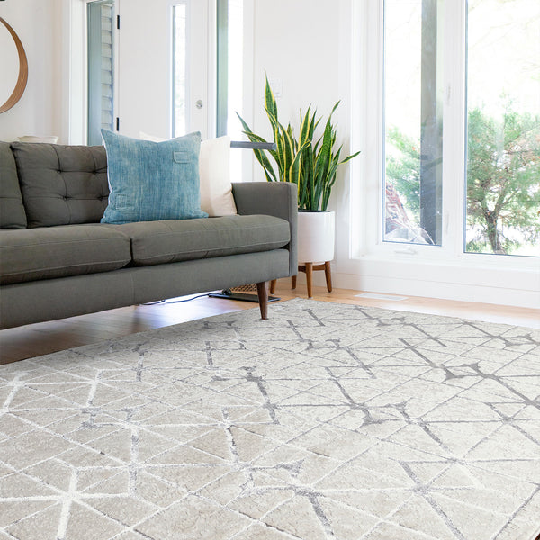 Marble Silver Lattice Luxury Rug