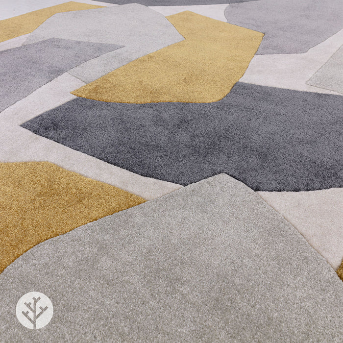 Retro Ochre Element Luxury Rug | WVH®