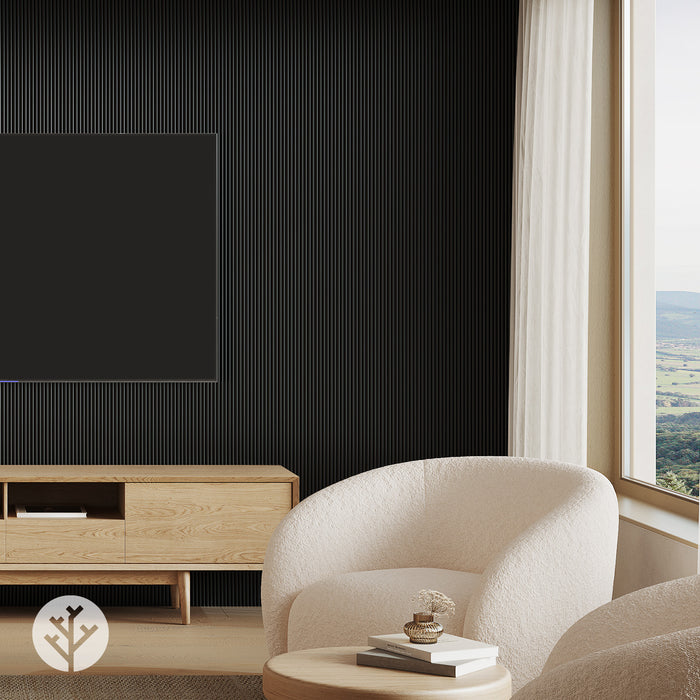 Flutto™ Black Mini-Ridge Flexible Tambour Wood Panels