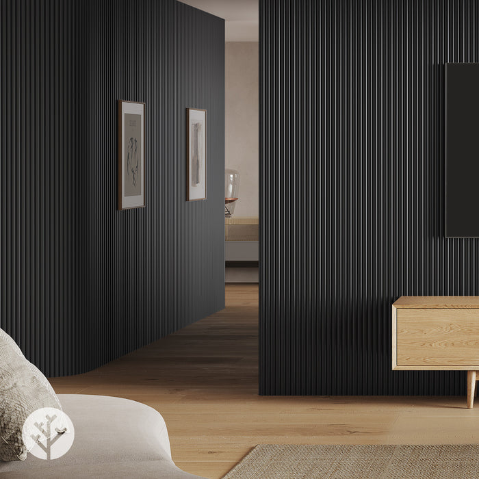 Flutto™ Black Ridge Flexible Tambour Wood Panels