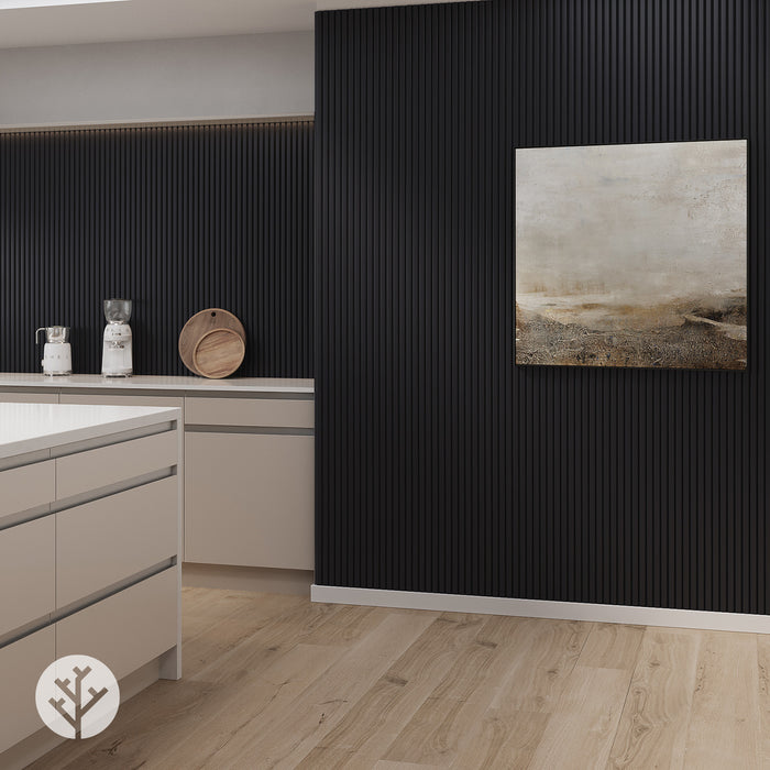 Flutto™ Black Slat Flexible Tambour Wood Panels