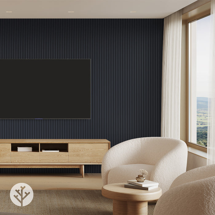 Flutto™ Blue Slat Flexible Tambour Wood Panels