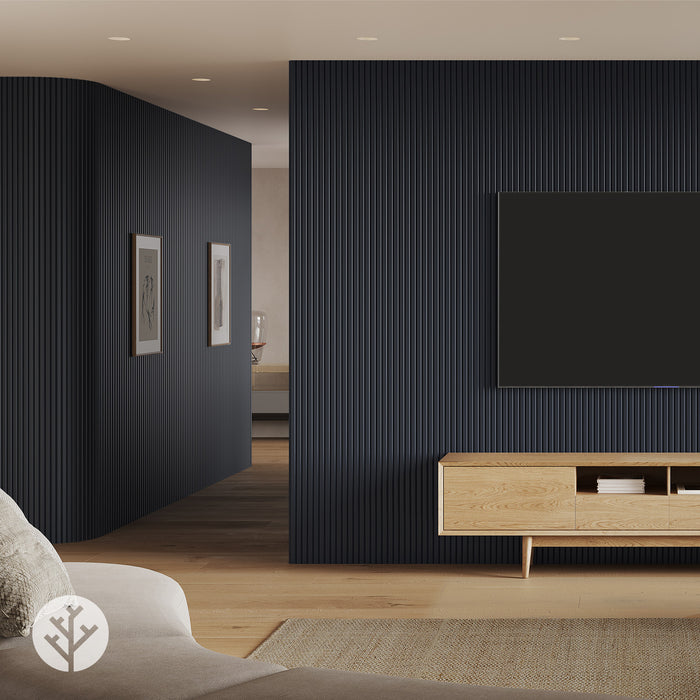 Flutto™ Blue Slat Flexible Tambour Wood Panels