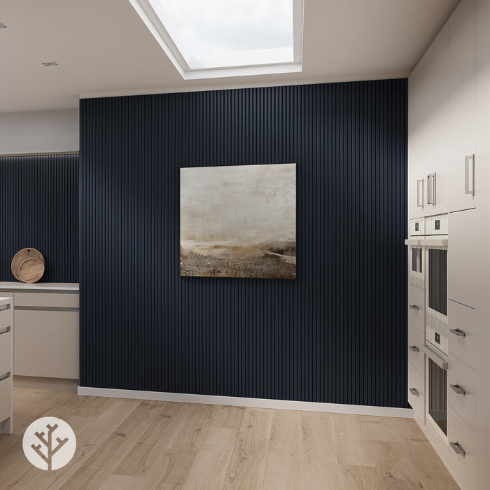 Flutto™ Blue Slat Flexible Tambour Wood Panels