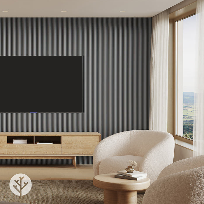 Flutto™ Grey Mini-Ridge Flexible Tambour Wood Panels