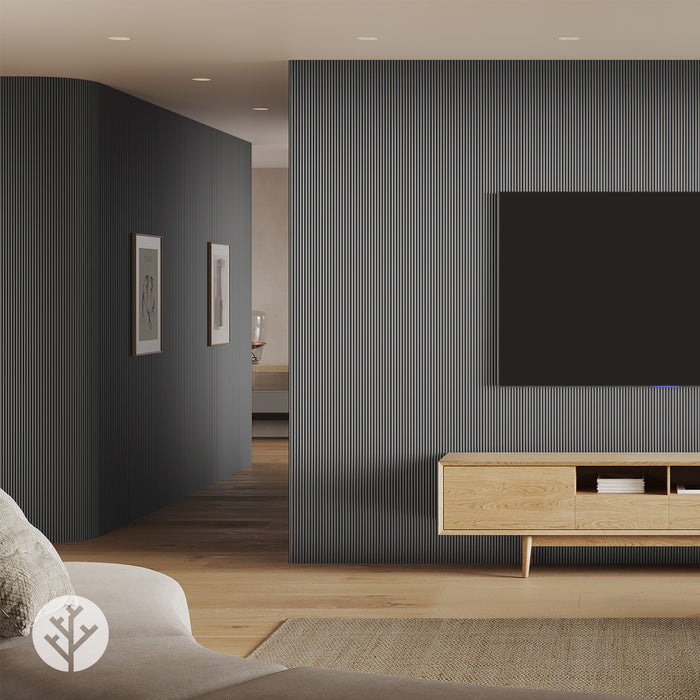 Flutto™ Grey Mini-Ridge Flexible Tambour Wood Panels