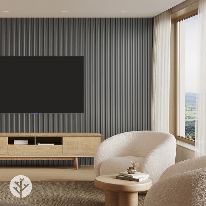 Flutto™ Grey Slat Flexible Tambour Wood Panels