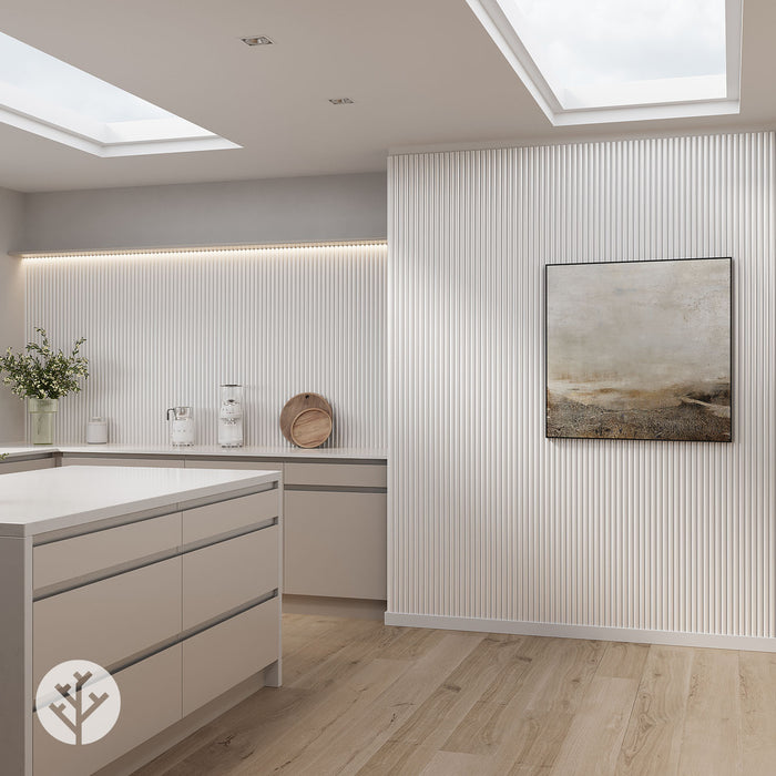 Flutto™ White Ridge Flexible Tambour Wood Panels