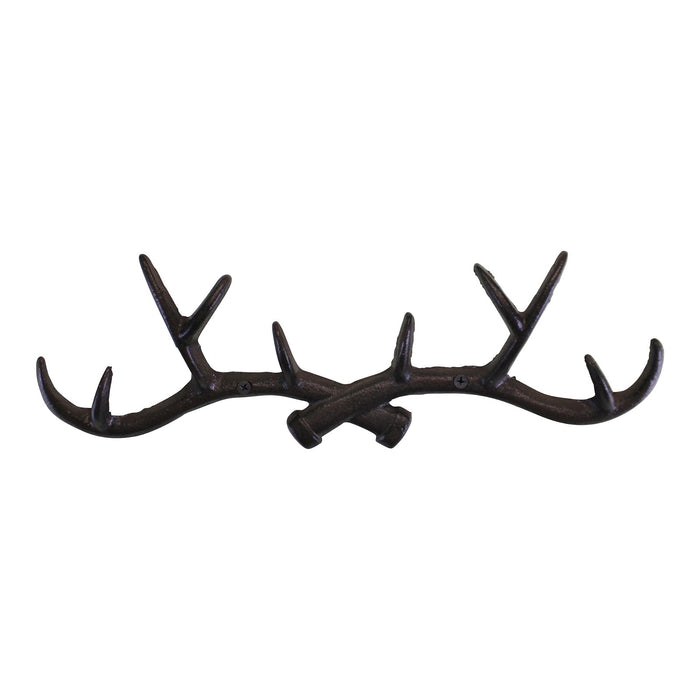 Cast Iron | Rustic Wall Hooks with Stag Antlers Design